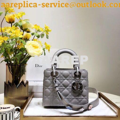 Replica My Lady Dior Bag Lambskin with Customisable Shoulder Strap Gre