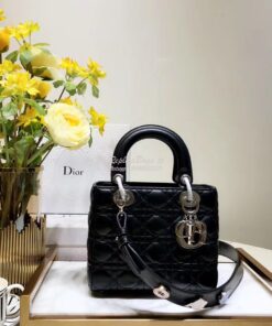 Replica My Lady Dior Bag Lambskin with Customisable Shoulder Strap Bla