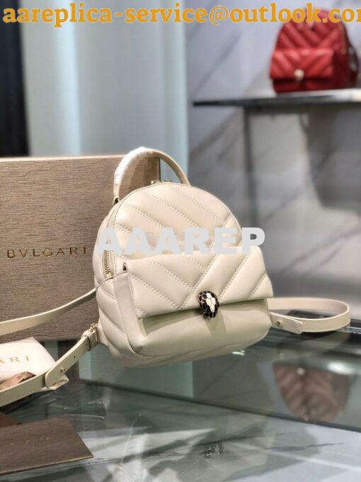 Replica Bvlgari Serpenti Serpenti Cabochon Backpack 288735 White 4