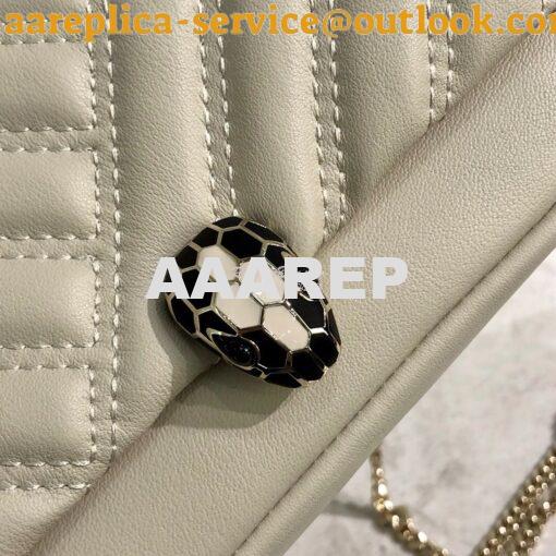 Replica Bvlgari Serpenti Cabochon Micro Shoulder Bag 288755 White 8