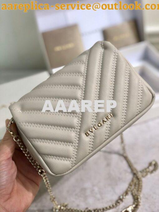 Replica Bvlgari Serpenti Cabochon Micro Shoulder Bag 288755 White 10