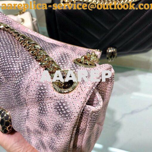 Replica Bvlgari Serpenti Cabochon Small Shoulder Bag 287993 Crystal Ro 5