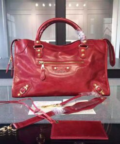 Replica Balenciaga Giant Gold City Claret Red