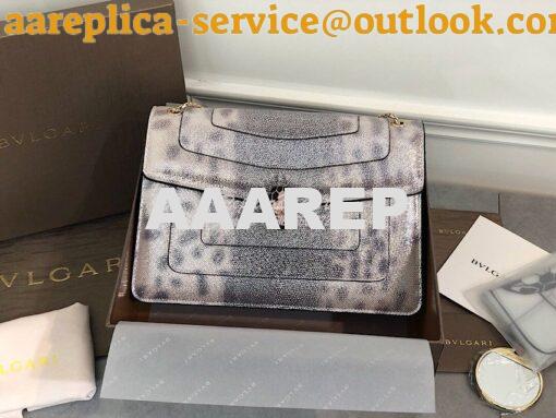 Replica Bvlgari Serpenti Forever Medium Bag in Crystal Rose Metallic K