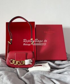 Replica Valentino VLogo Chain Calfskin Shoulder Bag 1W2B0K Red 2