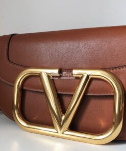 Replica Valentino Supervee Crossbody Calfskin Bag VW2B0G09 Brown 2