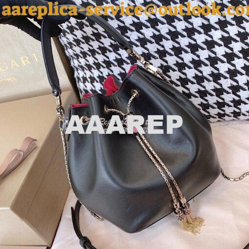 Replica Bvlgari Serpenti Forever Small Bucket Bag B287614 Black