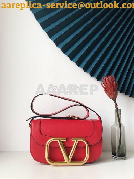 Replica Valentino Supervee Crossbody Calfskin Bag VW2B0G09 Red