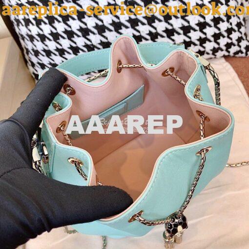 Replica Bvlgari Serpenti Forever Small Bucket Bag B287614 Glacier Turq 9