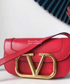 Replica Valentino Supervee Crossbody Calfskin Bag VW2B0G09 Red 2