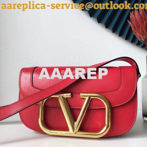 Replica Valentino Supervee Crossbody Calfskin Bag VW2B0G09 Red 2