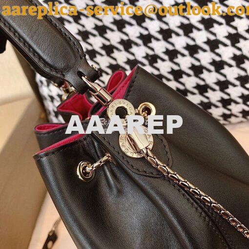 Replica Bvlgari Serpenti Forever Small Bucket Bag B287614 Black 6