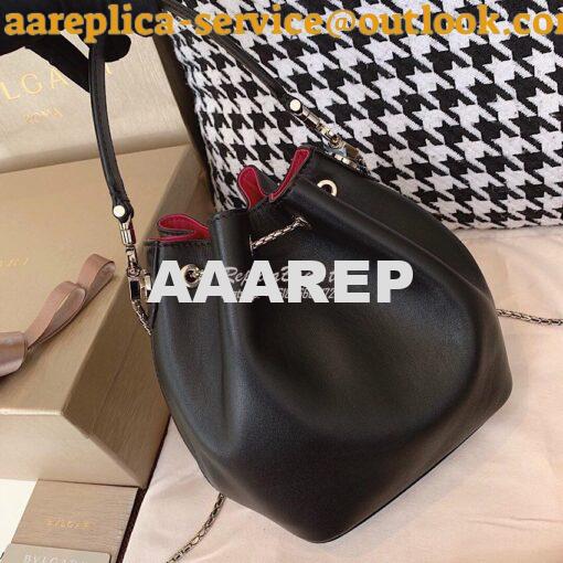 Replica Bvlgari Serpenti Forever Small Bucket Bag B287614 Black 10