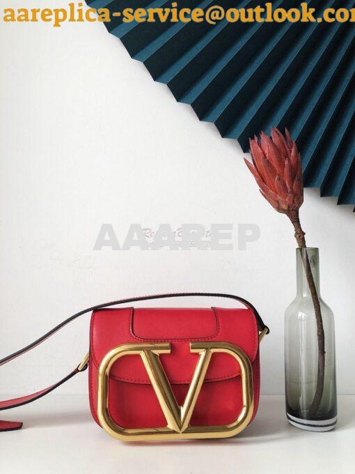 Replica Valentino Supervee Crossbody Calfskin Bag VW2B0G09 Red 7