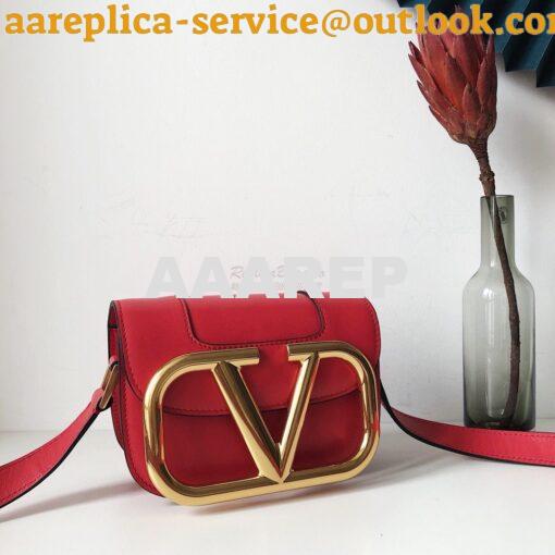 Replica Valentino Supervee Crossbody Calfskin Bag VW2B0G09 Red 8