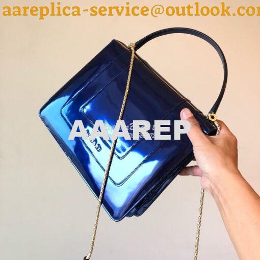 Replica Bvlgari Serpenti Forever Flap Cover Bag in Metallic Cobalt Blu 3