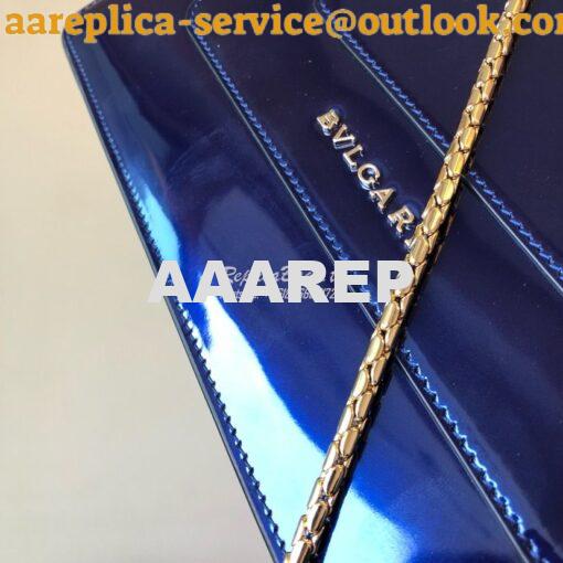 Replica Bvlgari Serpenti Forever Flap Cover Bag in Metallic Cobalt Blu 4