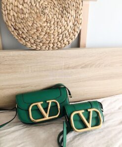 Replica Valentino Supervee Crossbody Calfskin Bag VW2B0G09 Green