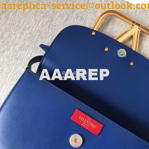 Replica Valentino Supervee Crossbody Calfskin Bag VW2B0G09 Blue 11