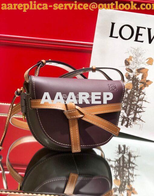 Replica Loewe Gate Small Bag 397511 Oxblood/Taupe 2