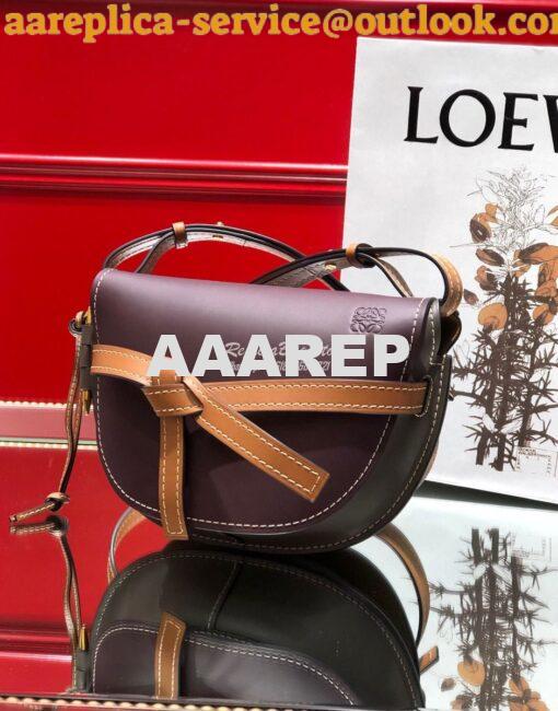 Replica Loewe Gate Small Bag 397511 Oxblood/Taupe 3