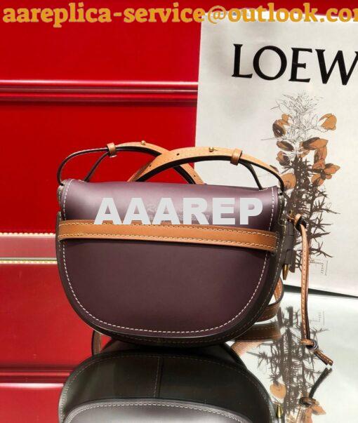 Replica Loewe Gate Small Bag 397511 Oxblood/Taupe 4