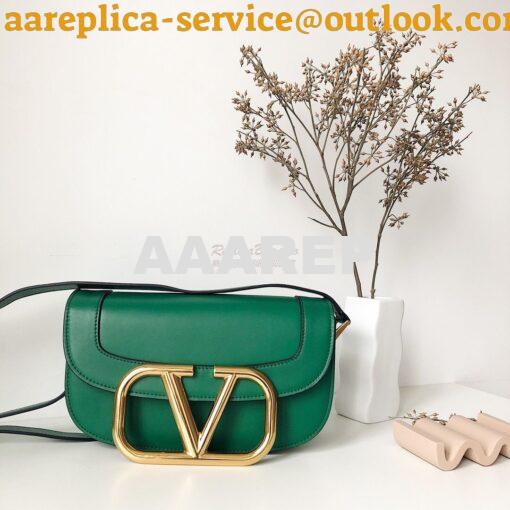 Replica Valentino Supervee Crossbody Calfskin Bag VW2B0G09 Green 6