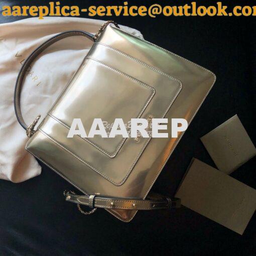 Replica Bvlgari Serpenti Forever Flap Cover Bag in Metallic Bronze wit 8