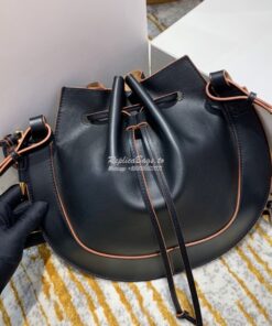 Replica Loewe Horseshoe Bag in Nappa Calf Leather Black 446748