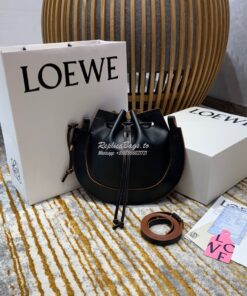 Replica Loewe Horseshoe Bag in Nappa Calf Leather Black 446748 2