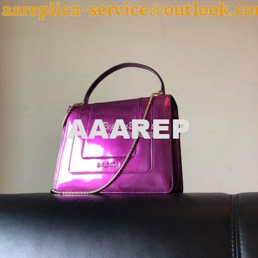 Replica Bvlgari Serpenti Forever Flap Cover Bag in Metallic Purple wit 7