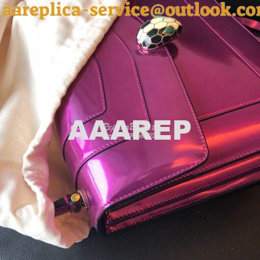 Replica Bvlgari Serpenti Forever Flap Cover Bag in Metallic Purple wit 8