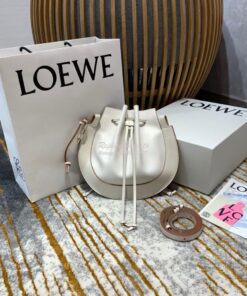 Replica Loewe Horseshoe Bag in Nappa Calf Leather White 446748