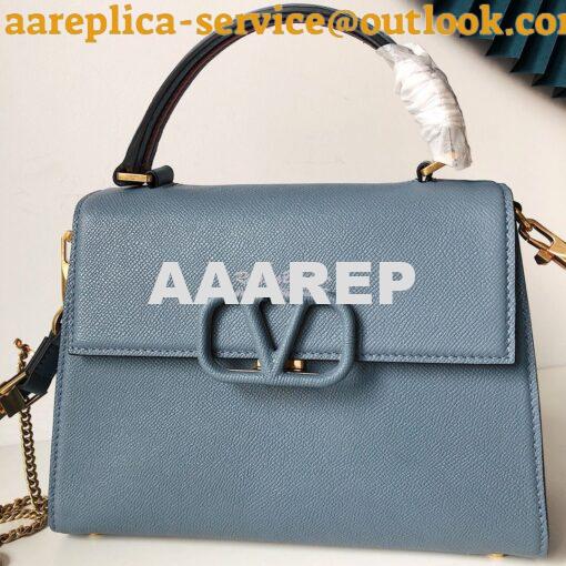 Replica Valentino VSling Grainy Calfskin Handbag ZW2B0F53 Azure 2