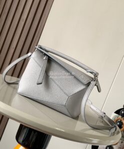 Replica Loewe Mini Puzzle bag in soft grained calfskin A510P88 Pearl G