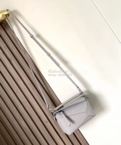 Replica Loewe Mini Puzzle bag in soft grained calfskin A510P88 Pearl G 2