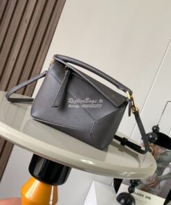 Replica Loewe Mini Puzzle bag in soft grained calfskin A510P88 Anthrac