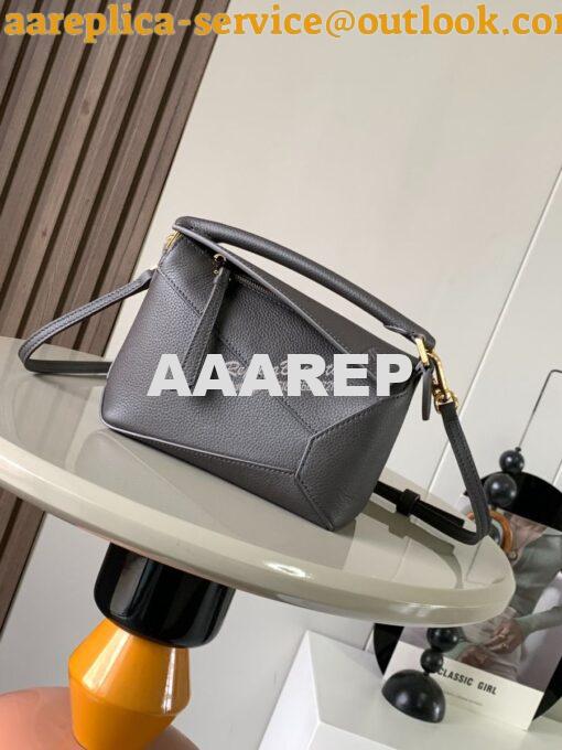 Replica Loewe Mini Puzzle bag in soft grained calfskin A510P88 Anthrac