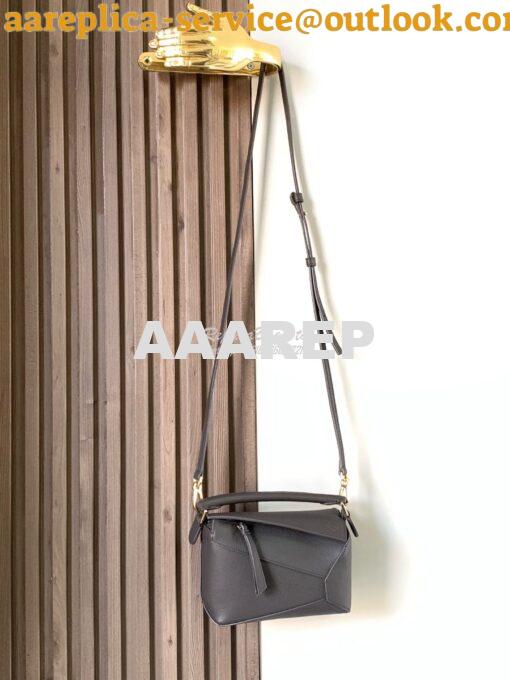 Replica Loewe Mini Puzzle bag in soft grained calfskin A510P88 Anthrac 2