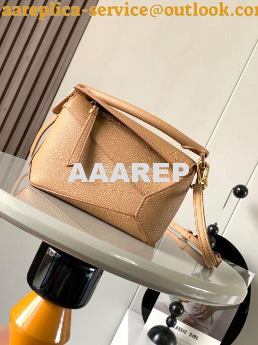 Replica Loewe Mini Puzzle bag in soft grained calfskin A510P88 Toffee