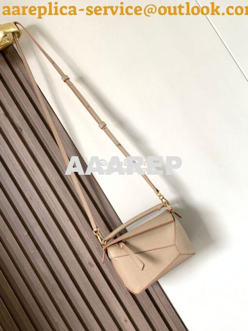 Replica Loewe Mini Puzzle bag in soft grained calfskin A510P88 Sand 2