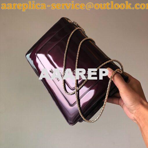 Replica Bvlgari Serpenti Forever Flap Cover Bag in Metallic Amarante 3 3