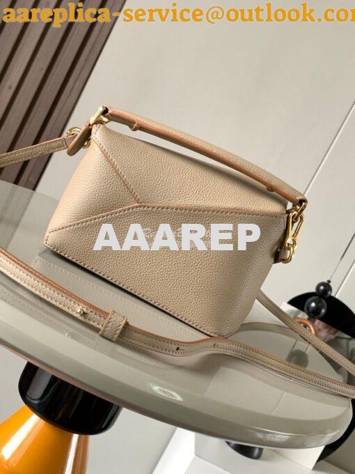 Replica Loewe Mini Puzzle bag in soft grained calfskin A510P88 Sand 6