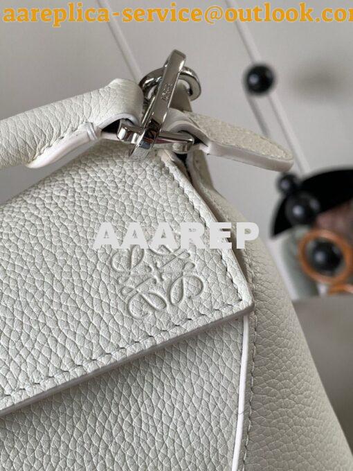 Replica Loewe Mini Puzzle bag in soft grained calfskin A510P88 White 3