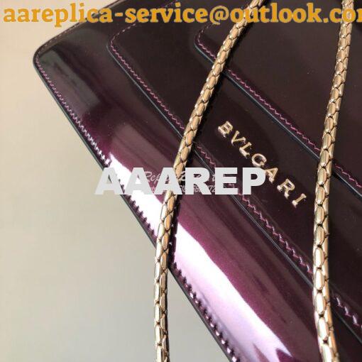 Replica Bvlgari Serpenti Forever Flap Cover Bag in Metallic Amarante 3 4