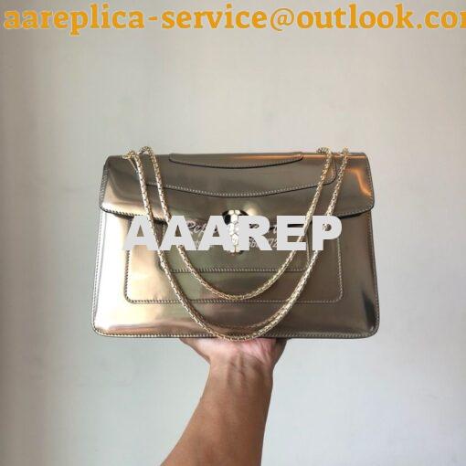 Replica Bvlgari Serpenti Forever Flap Cover Bag in Metallic Bronze 397