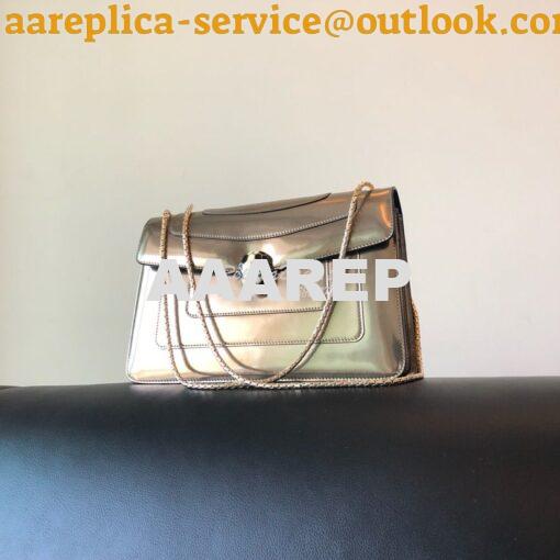 Replica Bvlgari Serpenti Forever Flap Cover Bag in Metallic Bronze 397 8