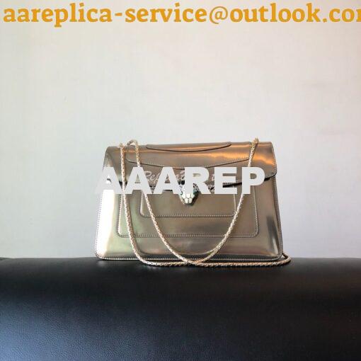 Replica Bvlgari Serpenti Forever Flap Cover Bag in Metallic Bronze 397 9