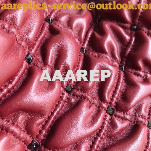 Replica Valentino Small Nappa Spikeme Hobo Bag VW2B0H82 Claret Red 5