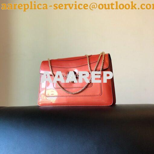 Replica Bvlgari Serpenti Forever Flap Cover Bag in Metallic Orange 397